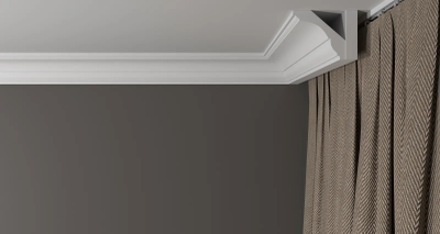 Потолочный плинтус DECOR-DIZAYN DD17, из дюрополимера, под покраску, ударопрочный, 2 метра.