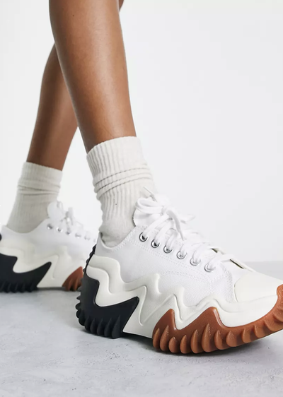 кеды Converse Run Star Motion на платформе белые короткие фото