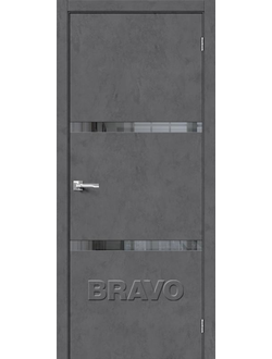Межкомнатная дверь с экошпоном Браво-2.55 Slate Art/Mirox Grey