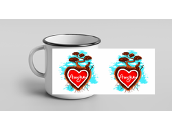 Кружка металлическая эмалированная для влюбленных, на 14 февраля №9