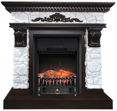 Электрокамин Остия BL с очагом Fobos