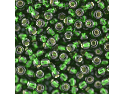 Toho 11/0 - 5г - 36  Прозрачный зелёный изумруд с серебряной линией внутри