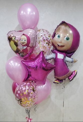 Набор шаров с гелием "Маша поздравляет с Днем Рождения"