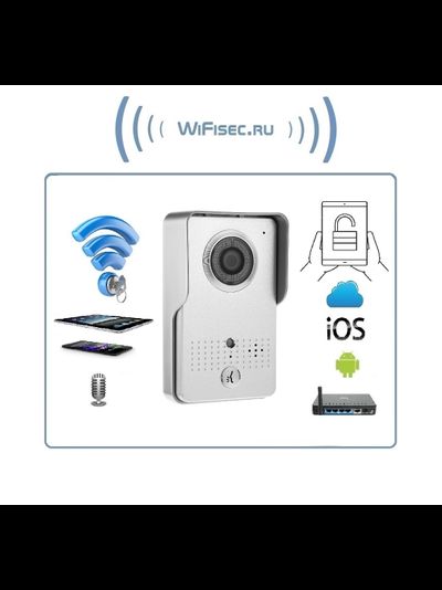 WiFi/LAN вызывная панель видеодомофона, интерком связь с активным подавлением шума, открытие замка через мобильное приложение, VGA. до - 20 град.С.