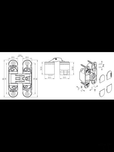Kubica 6200 DXSX, BS петля скрытая универсальная