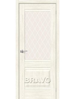 Межкомнатная дверь с экошпоном Прима-3 Nordic Oak/White Сrystal