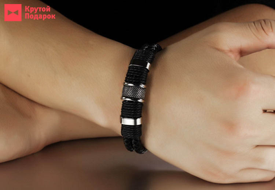 Мужской кожаный браслет