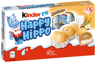 Батончик Kinder Happy Hippo Hazelnut 103гр (10 шт)