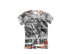 Футболка 3D с полной запечаткой на 9 Мая, День Победы Никто не забыт.