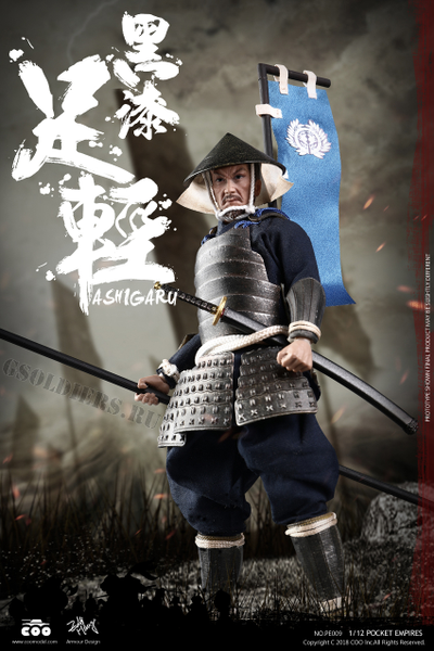 Асигару с яри - Коллекционная фигурка 1/12 PALM EMPIRES - BLACK ARMOR ASHIGARU (PE009) - COOMODEL