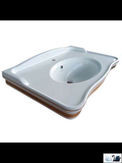 Раковина Creavit Antik Gold AN080-00CB00E-AD00 80 х 50 см подвесная, с золотым декором