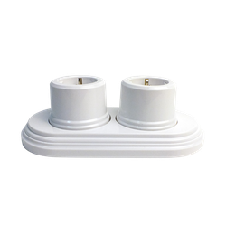 ретро рамка двойная белая с розетками