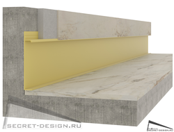 Скрытый плинтус анодированный золотой PRO DESIGN на secret-design.ru от производителя
