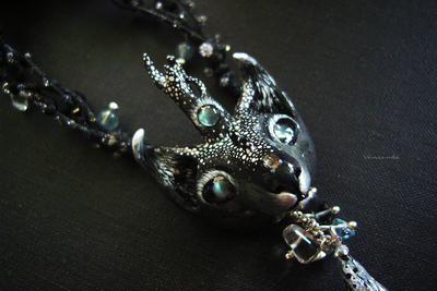 Волшебное колье-оберег "Всеокий Оракул Снов" (натуральные александриты, флюориты)