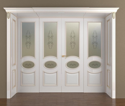 PORTE RICHI (Беларусь). АРБАТ, ПАОЛА (Л63-Б2), Ral 9010/ ПАТИНА ЗОЛОТО. СТЕКЛО БРОНЗА с ГЛУБОКИМ МАТИРОВАНИЕМ