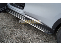 Пороги алюминиевые Slim Line Silver 1820 мм ТСС для Exeed RX 2.0L 4WD 2023-