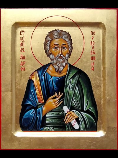 Андрей Первозванный, святой апостол, священномученик. Рукописная икона.