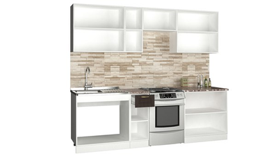 Кухня "Агава" 2,5м МДФ (Тёмная)