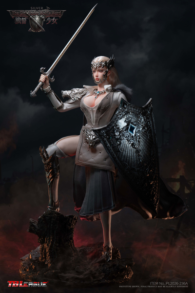 ПРЕДЗАКАЗ - Белая воительница Алина - Коллекционная фигурка 1/6 The Girl Under Wolf's Ward Silver Alina (PL2026-236A) - TBLeague ?ЦЕНА: 28200 РУБ.?