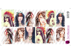 Слайдер дизайн 1019 - Этнические рисунки девушек, индейцы