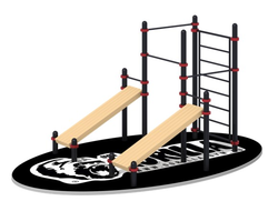 Уличный комплекс турники + шведская стенка + 2 скамьи для упражнения прессом Workout Gorilla gym