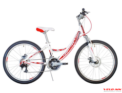 Велосипед Hartman Alba Pro Disc 24" (Basis) (2022) белый/красный