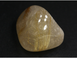 Кварц с рутилом (рутиловый), галтовка, Бразилия (22*16*15 мм, 7 г) №35189