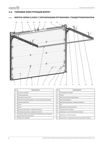 Гаражные секционные ворота Алютех Prestige (Classic)  c панелью толщиной 45 мм ш. 1750 - 6000мм и  в. 1750 - 3250 мм