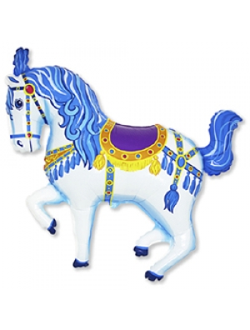 Цирковая лошадка синяя