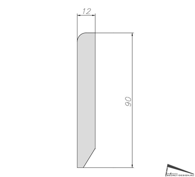 Плинтус МДФ Pro Design Classic 6R грунт под покраску 12х90 мм