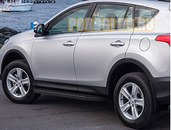 Пороги для Toyota Rav 4 черные
