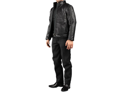 Комплект одежды с курткой + кобура и пистолет P226 - 1/6 scale Spy killer leather jacket (V1013 A) - VORTOYS (БЕЗ ТЕЛА И ГОЛОВЫ)