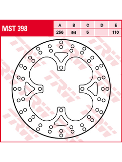 Тормозной диск передний/задний TRW MST398 для мотоциклов Honda VFR 750/800, Honda VFR - F 750 // Piaggio X8 125/250, X9 500