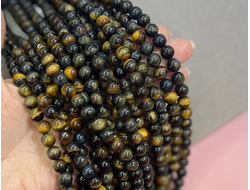 Соколиный глаз шар 8,5мм нить 38см