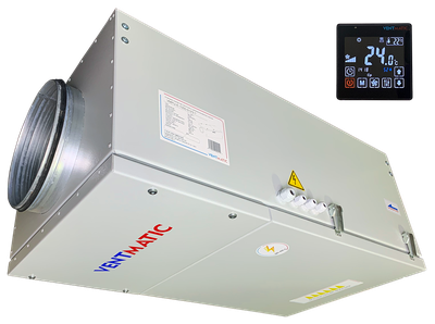 VMPU-E-1000-9.0/3-1 УСТАНОВКА ПРИТОЧНАЯ КОМПАКТНАЯ 1000м3/ч   9,0 кВт   3 фазы   380В