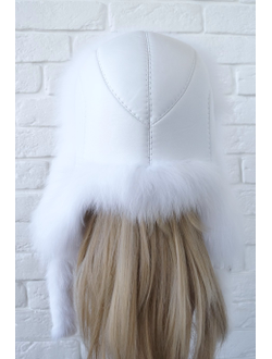 Ушанка "Полярная звезда" цвет белый + белый (копия)