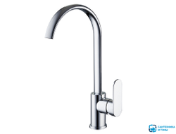 Смеситель для кухни 35к Glauf NOB4-A128 высокий излив, бок. ручка, п/шпильку в Тамбове