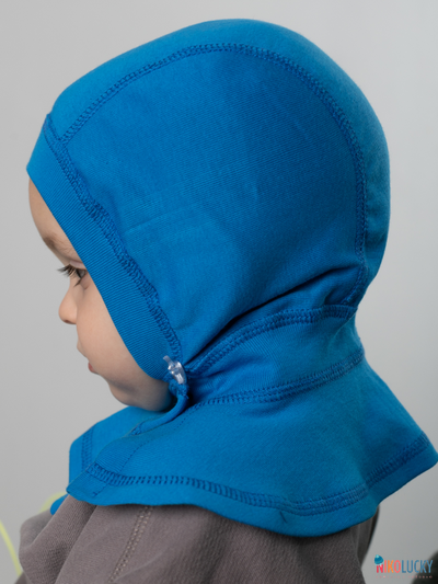 Шапка-шлем 24301-01 95%хлопок 5%лайкра, синий кобальт 46-48