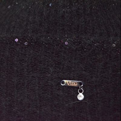 Черная шапка с отворотом в полоску Vizio Италия 6939 CRY