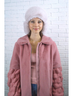 Ушанка "Норд" цвет жемчуг + жемчуг