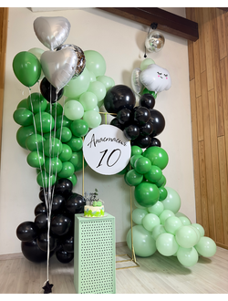 Оформление детского дня рождения в зелёном стиле № 1452