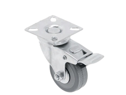 Колесо мебельное серое, со стопором d-50мм, Н=70мм нагр 40кг   KM-GREYROLL-50MM-ZH GTV