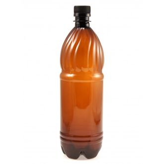 Бутылка ПЭТ с крышкой коричневая, 1 л