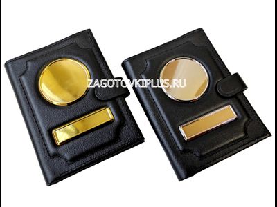 Элит обложка 2в1 с застёжкой из натуральной матовой кожи для авто документов и паспорта с визитками в комплекте с линзами (золотистые вставки)