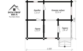 Баня из профилированного бруса 26м2 6х5