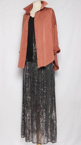 РУБАШКА ВИСКОЗА "Жатая" терракотовая р.48-54