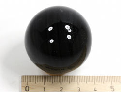 Шар обсидиан чёрный, серебристый, Мексика (40 мм, 76 г) №35798