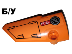 ! Б/У - Technic, Panel Fairing # 3 Small Smooth Long, Side A with Hatch and Fuel Filler Cap on Orange Background Pattern Sticker - Set 42038, Orange (64683pb045) - Б/У