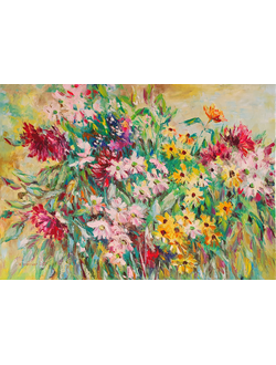 Георгины и ромашки