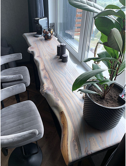 барная стойка из слэба, барная стойка из дерева, барная стойка в ресторан, барная стойка в квартиру